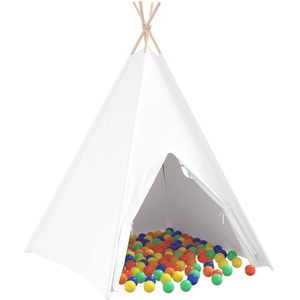 vidaXL Палатка тип ти пи Бяло 120 x 120 x 150 cm Тъкан и пластмаса (3385870)