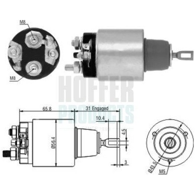Elektromagnetický spínač, startér HOFFER 46146