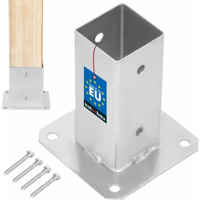 Kotarbau Podstavec pod sloupek s broušenou podpěrou pro kotvu 60x60 stříbro