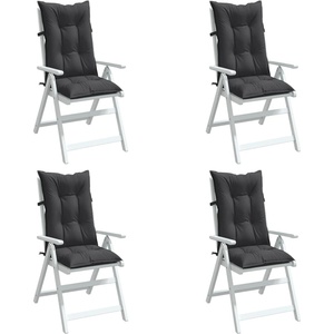 vidaXL Възглавници за стол 4 бр меланж антрацит 120x50x7 см плат (4002344)