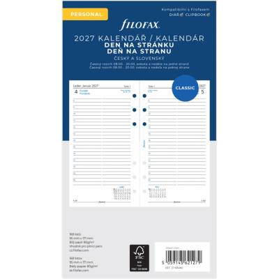 Filofax A5 kalendář 2027 ČJ+SJ den/1 stránka