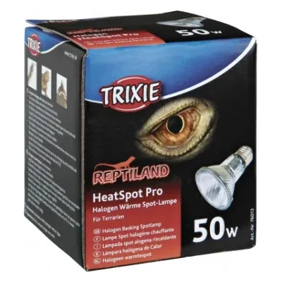 TRIXIE Heat Spot Pro - Халогенна лампа за терариум, създава топли зони, насърчава благосъстоянието и подпомага храносмилането, 50 W, 65 × 88 мм