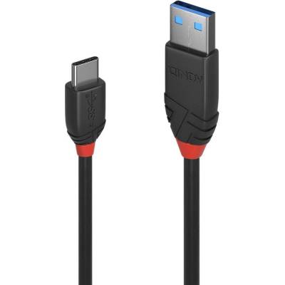 Кабел Lindy 36915, USB Type A(м) към USB Type C(м), 0.5m, черен (36915)