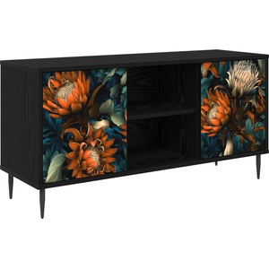 vidaXL ТВ шкаф LOCHEM 102 x 33 x 51 см Черен дъб Инженерна дървесина (8007050)