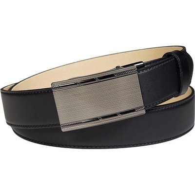Penny Belts pánský kožený společenský opasek Diego černý