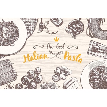 DIMEX ART s. r. o Флизелинов фототапет илюстрация италианска паста 375 x 250 см