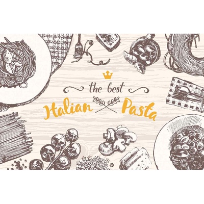 DIMEX ART Флизелинов фототапет илюстрация италианска паста 375 x 250 см