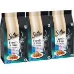 Sheba Fresh & Fine паучове за котки, тон, сьомга и бяла риба 3 x (6x50 g)