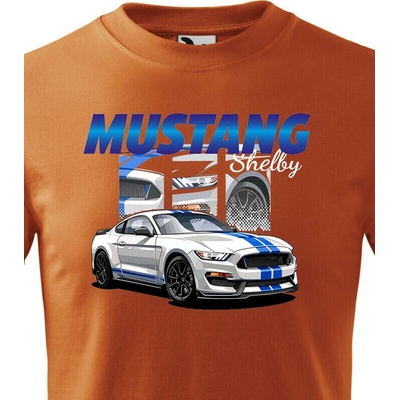 Dětské tričko Ford Mustang Shelby Oranžová Velikost Canvas Bezvatriko.cz 2325