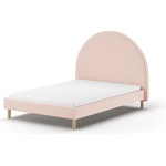 VIPACK Розово тапицирано единично легло с решетка 140x200 cm MOON - Vipack (MNBE1413)