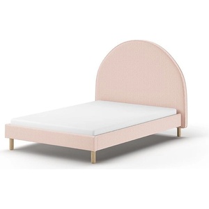 VIPACK Розово тапицирано единично легло с решетка 140x200 cm MOON - Vipack (MNBE1413)