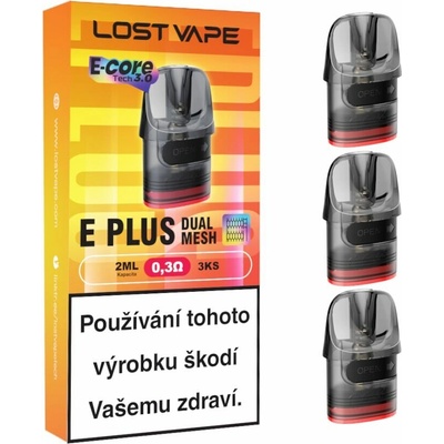 Lost Vape E-Plus Dual Mesh Pod 2ml cartridge 0,3ohm 3 ks