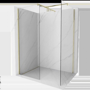 Mexen Kioto душ стена Walk-in 100 x 95 см, прозрачна, златна четка - 800-100-202-55-00-095 (800-100-202-55-00-095)