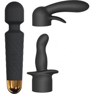 Dorcel Kit Wanderful Rechargeable Wand with Two Accessories Black