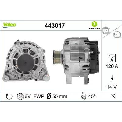 VALEO Alternátor VALEO ORIGINS NEW OE TECHNOLOGY VA 443017