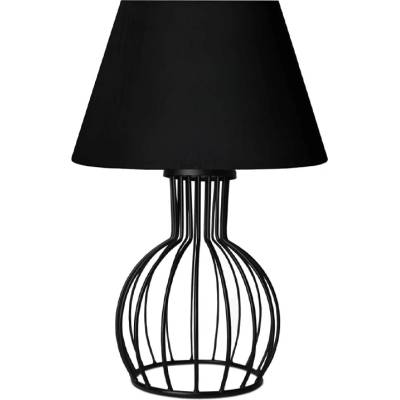 TopMebel Настолна лампа Magnolia TopMebel E27 от плат/метал в черен цвят Φ22x36cm
