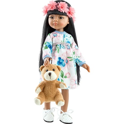 Paola Reina Кукла Paola Reina Amigas - Мейли, с рокля на цветя и лента, 32 cm (04453)