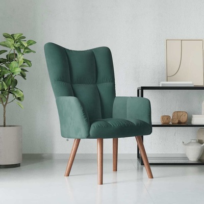 VidaXL 327679 relaxační tmavě zelené samet
