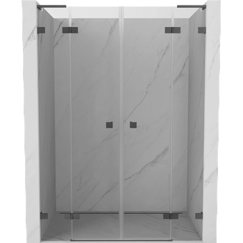 Mexen Lunar L Дво врати за душ кабина 140 см, прозрачни, в цвят стомана - 834DL-140-000-95-00 (834DL-140-000-95-00)