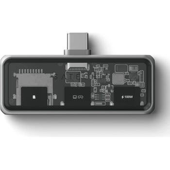 Satechi Хъб за свързване на допълнителна периферия към XReal AR очила - Satechi USB-C Mobile XR Hub with microSD (тъмносив) (ST-HXRSDM)