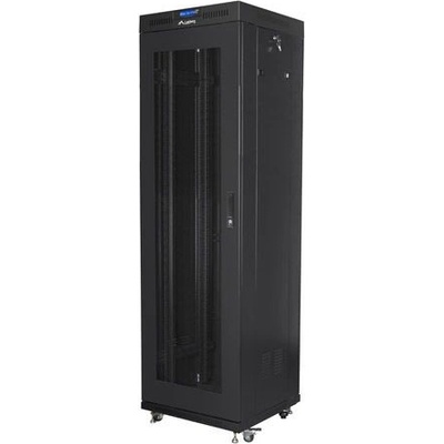 Lanberg Комуникационен шкаф Lanberg rack cabinet 19" free-standing 42U/600x600 (flat pack) with mesh door lcd black v2 (FF01-6642-23BL)