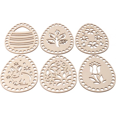 ČistéDřevo Velikonoční kraslice k obháčkování 6 ks