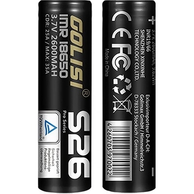 Golisi batéria S26 IMR 18650 2600mAh 25A
