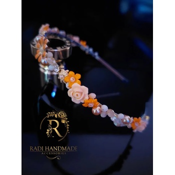 Image 1 of Radi handmade Дизайнерска диадема за коса с розички и кристали (198)