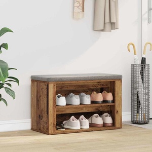 vidaXL Шкаф за обувки 75 x 35 x 45 см Инженерна дървесина Старо дърво (881015)