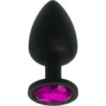 X Fun Силиконов Butt Plug с бижутерия "X FUN BLACKED DARK PURPLE" 8 см. Размер - M