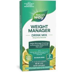 Nature's Way Формула за контрол на апетита, теглото и коремните мазнини - Weight Manager - 7 сашета, с вкус на цитрусови плодове (14987)