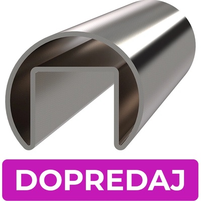 Madlo ø 42,4 x 1000 mm, sklo 8 - 17,5 mm, brúsená AISI 304