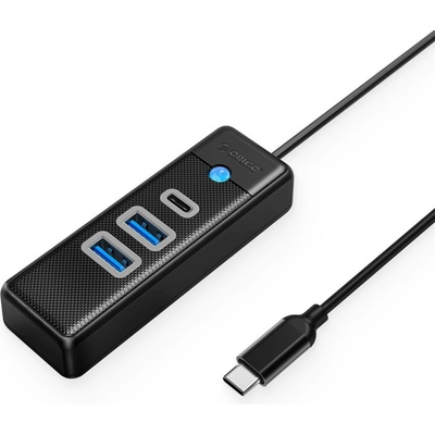 USB rozbočovač Orico PWC2U-C3, 3 porty: 2x USB-A 3.0, 1x USB-C 3.0, délka kabelu 0,5 m – černý