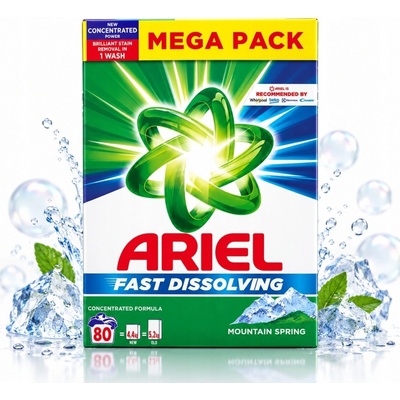 Ariel Prášek Na Praní Mountain Spring 4,4 kg 80 PD