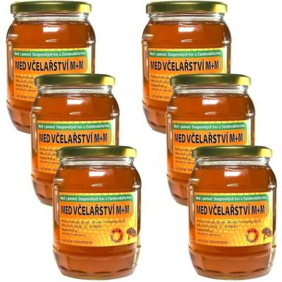 Včelařství M+M top 6x900g střednětmavých lesních medů 5400g