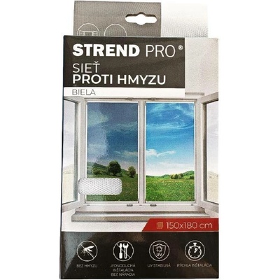 FlyScreen sieť 150x180 cm, proti hmyzu a komárom, na okno, biela PE