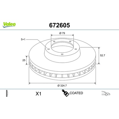 Brzdový kotúč VALEO 672605