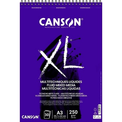 Canson Skicák na mokrá média XL Fluid Mix-Media A3 250g 30 listů