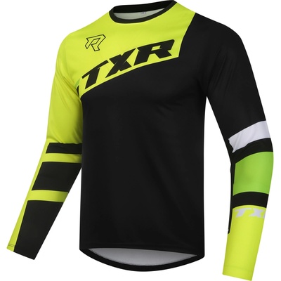 Motokrosový dres TXR Vortex čierna/fluo žltá