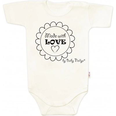 Body krátký rukáv Made with love Baby Nellys ecru