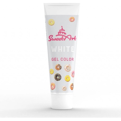 SweetArt dekoratívna gelová farba v tube White 30 g
