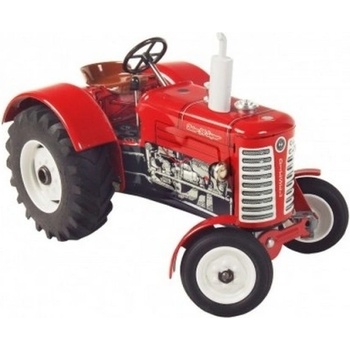 Traktor Zetor 50 Super červený na klíček kov 15cm v krabičce Kovap 1:25