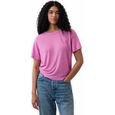 GAP 886584 02 Tričko z lněné směsi Růžová