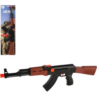 Teddies Pistole samopal ARMY plast 52cm na natažení na kartě 15,5x53x3cm 00850850-XG
