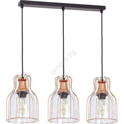 Luminex Пендел ARIA 3xE27/60W/230V меден (LU7814)
