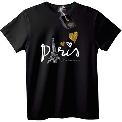 NOONEBRAND Тениска Любов към Париж с Айфеловата кула - 5XL, Black