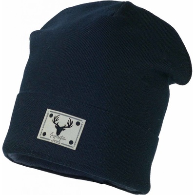 Jamiks tmavomodrá čiapka s koženým logom Ivo