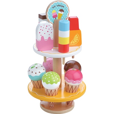 Lelin Игрален комплект Lelin - Щанд за сладолед, от дърво (L40180)