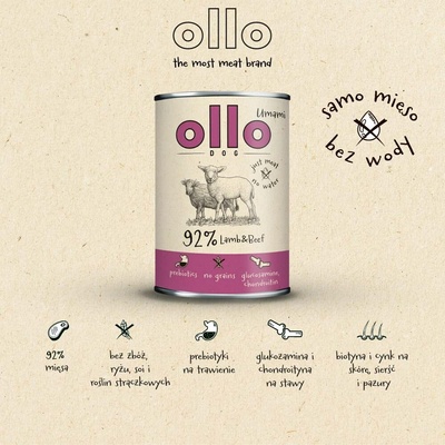 Ollo Umami Lamb and beef 850 g