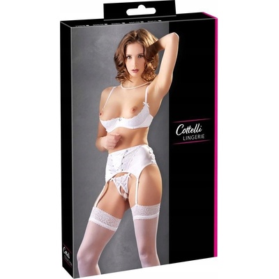 Cottelli Shelf Bra, Suspender Belt and String Set 2221055 – Zboží Dáma